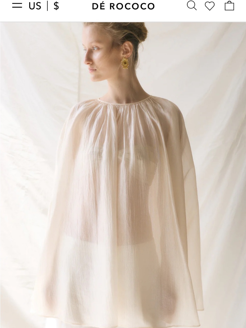Semi Sheer Chiffon Cape - De Rococo